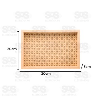 Bandeja MDF Retangular Fundo de Treliça 30x20cm Top Útil TOP2204