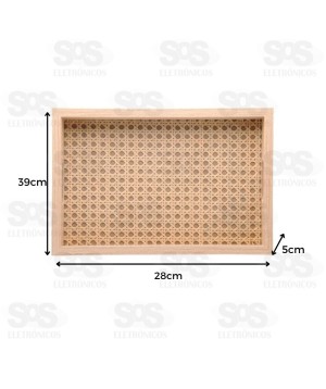 Bandeja MDF Retangular Fundo de Treliça 39x28cm Top Útil TOP2174