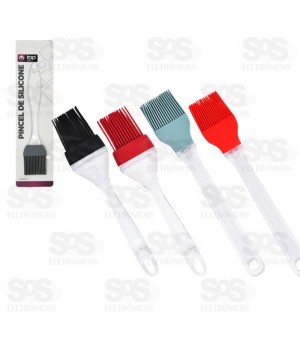 Pincel culinario de silicone colors cabo acrilico 20,5x4cm Top Útil TOP1241
