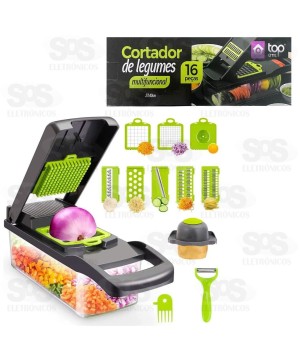 Cortador de Legumes Multifuncional 16 Peças Top Útil TOP1614
