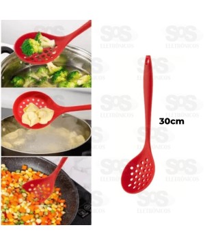 Escumadeira de Silicone Rígida 30cm Top Util Top0709