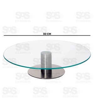 Plataforma Giratória De Vidro 32CM Top Útil TOP0994