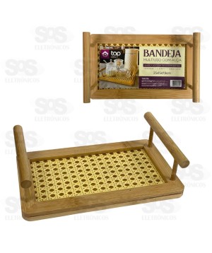 Bandeja Multiuso Bambu Com Alça TOP2176