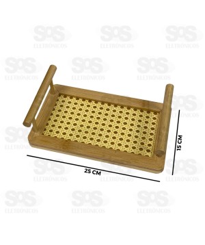 Bandeja Multiuso Bambu Com Alça TOP2176