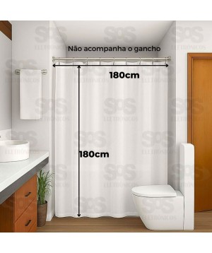 Cortina Para Banheiro Lisa 180x180CM TOP1876