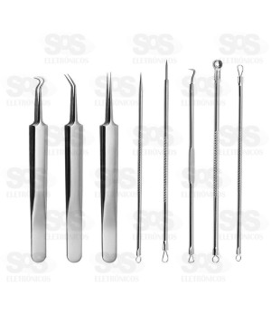 Kit Limpeza de Pele 8 Peças Inox TOP2277