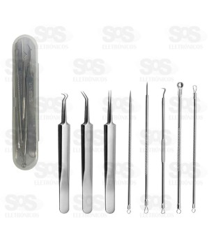 Kit Limpeza de Pele 8 Peças Inox TOP2277