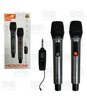 Kit 2 Microfones Sem Fio Dinâmicos Eletromex EL-5020