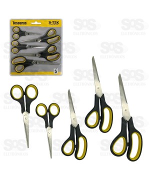 Kit 5 Tesouras Inox Multiuso B-Tek BT-610