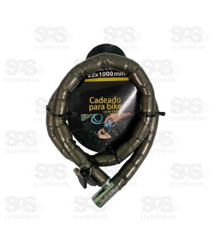 Cadeado Para Bicicleta 22mmx100cm Com 2 Chaves BT-378