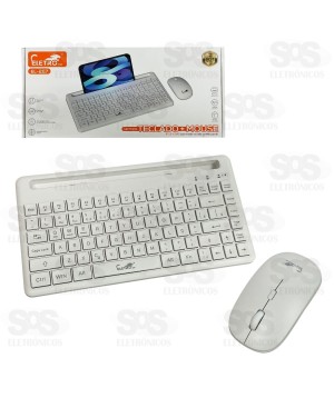 Kit Teclado e Mouse Sem Fio Slim Eletromex EL-2117