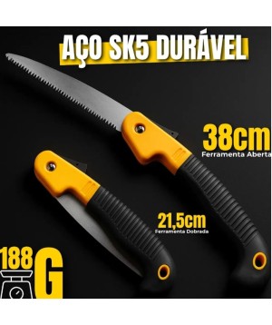 Serrote Dobrável Cabo Emborrachado Para Poda E Jardim B-Tek BT-532