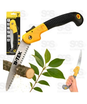 Serrote Dobrável Cabo Emborrachado Para Poda E Jardim B-Tek BT-532