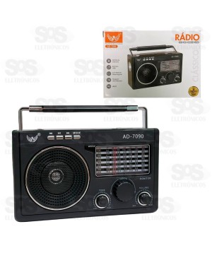 Rádio Retrô 12 Bandas Com Lanterna Altomex AD-7090