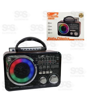 Rádio Retrô Bluetooth/FM/AM 3 Bandas Eletromex EL-1324