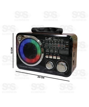 Rádio Retrô Bluetooth/FM/AM 3 Bandas Eletromex EL-1324