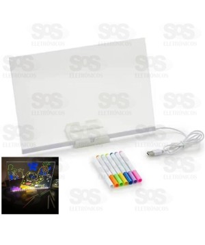 Luminaria LED Acrilico Com Caneta e Desenhos Para Colorir Altomex AL-2030