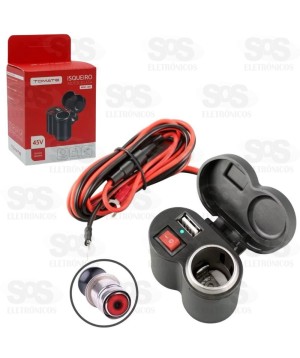 Carregador USB e Acendedor Para Moto 45v Tomate MNC-001