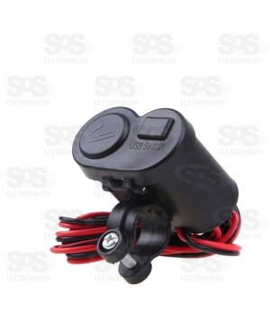 Carregador USB e Acendedor Para Moto 45v Tomate MNC-001
