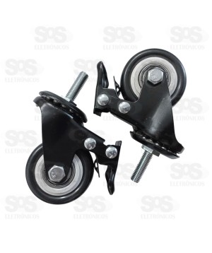 Rodízio Giratório Com Freio 2 Peças Luatek LWJ-PC1915