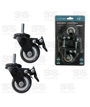 Rodízio Giratório Com Freio 2 Peças Luatek LWJ-PC1918