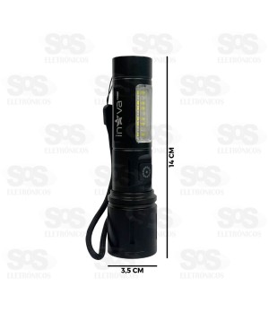 Lanterna LED Com Luz Lateral Recarregável Inova KV-742