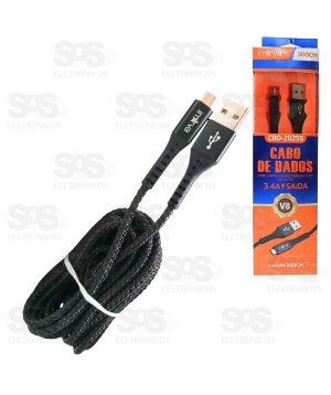 Cabo De Dados  Micro USB V8 3 Metro 3.4A  Inova CBO-20255