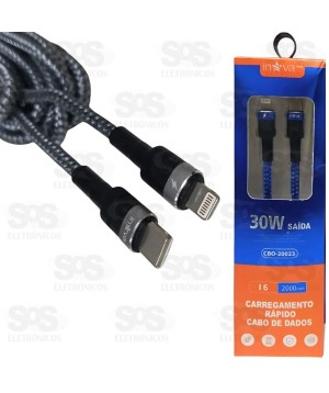 Cabo De Dados Rápido Type-C X Iphone 2 Metros 30W Inova CBO-20023