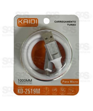Cabo Turbo 3.4A USB Para Micro V8 1 Metro Kaidi KD-2519M