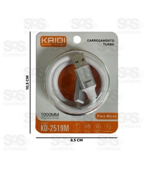 Cabo Turbo 3.4A USB Para Micro V8 1 Metro Kaidi KD-2519M