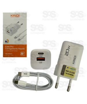 Carregador Turbo 20W Com Cabo Type C Kaidi CQ-1501CC