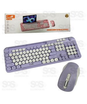 Kit Teclado e Mouse Sem Fio Eletromex EL-2119