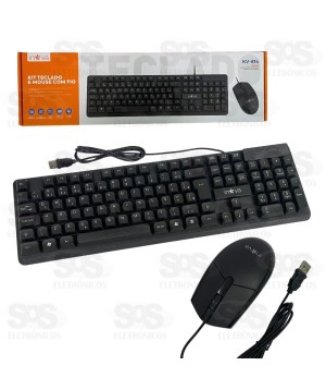 Kit Teclado e Mouse Com Fio USB Inova KV-814