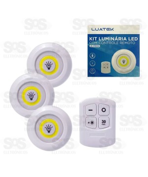 Kit 3 Luminárias Spot Com Controle Remoto Luatek LK-3100A