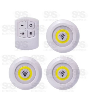 Kit 3 Luminárias Spot Com Controle Remoto Luatek LK-3100A