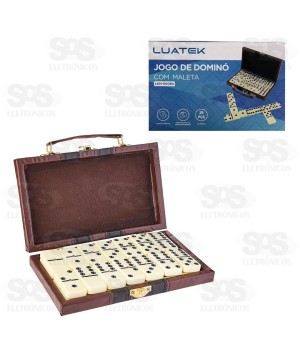 Dominó Com Maleta 28 Peças Lisas Clássico Luatek LKN-5008A