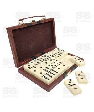 Dominó Com Maleta 28 Peças Lisas Clássico Luatek LKN-5008A