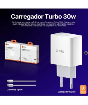 Carregador Com Cabo Type C 30W Basike  BA-CAR111