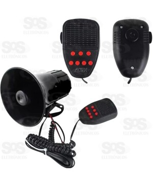 Sirene De Alarme Multifuncional 120db Microfone Integrado Aitek S213