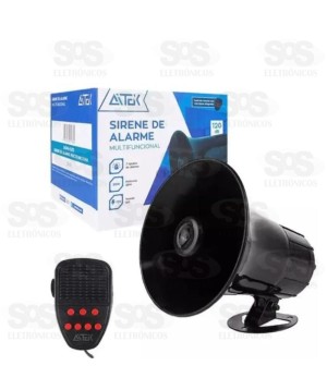 Sirene De Alarme Multifuncional 120db Microfone Integrado Aitek S213