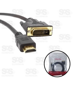 Cabo DVI Para HDMI 3 Metros Tomate MCB-024