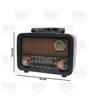 Rádio Retrô Portátil 5W Bluetooth Ministar MS-8110BR