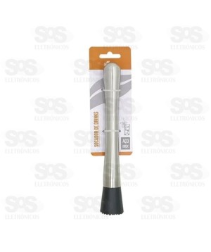 Socador Para  Drinks 20,5cm em Aço Inox Livon 5104
