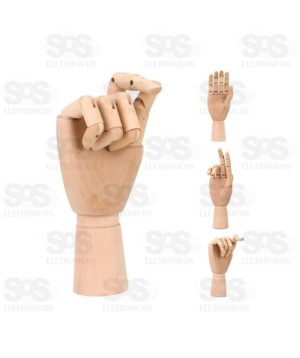 Mão Articulada Decorativa 30cm em Madeira 5766