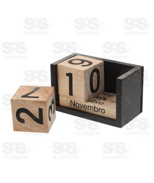 Calendário Cubos Decorativo 8x13cm em MDF 6649