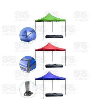 Tenda Gazebo Articulado Dobrável 3x3mTE01