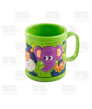 Caneca Infantil Emborrachada Alto Relevo 350 ml CN3