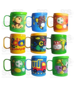 Caneca Infantil Emborrachada Alto Relevo 350 ml CN3