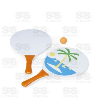 Kit Beach Tenis 2 Raquetes 1 Bola RAQ001