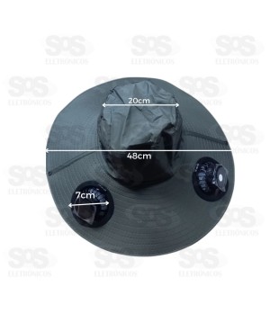 Chapéu De Pescador Com Ventilador Recarregavel Altomex AL-2131